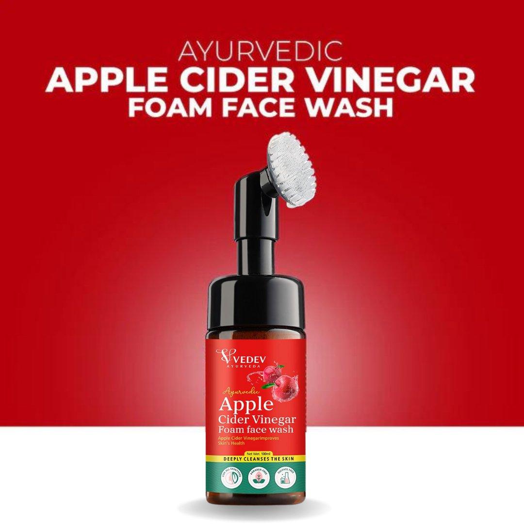 Vedev Apple Cider Vinegar Foam Face Wash "Deep Cleansing, Hydration, and Acne Control" (100 ml) - VEDEVHERBS