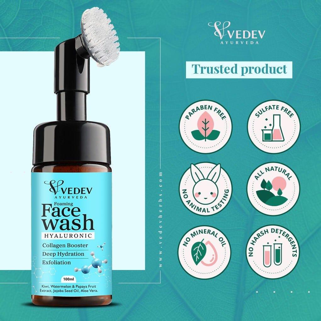 Vedev Hyaluronic Foaming Face Wash "Ultimate Hydration &amp; Acne Control" (100 ml) FACEWASH BEAUTY My Store 